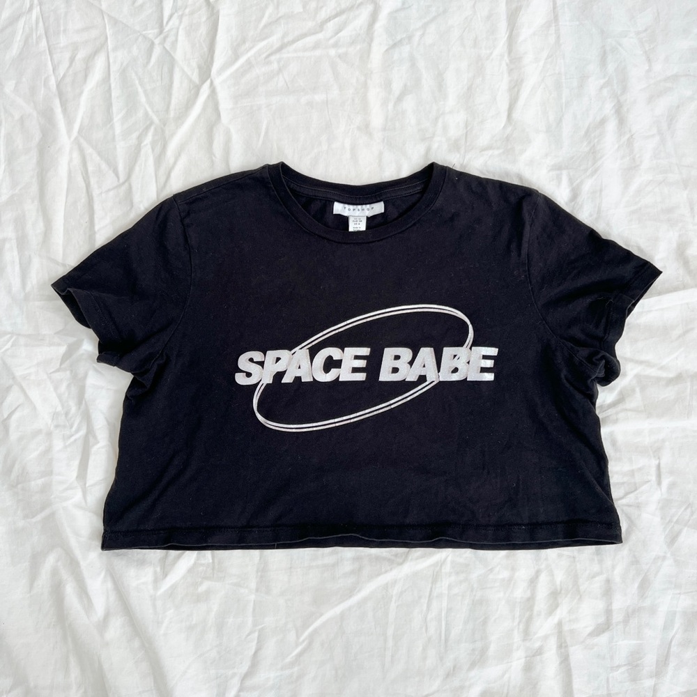 Space babe cropped graphic tee